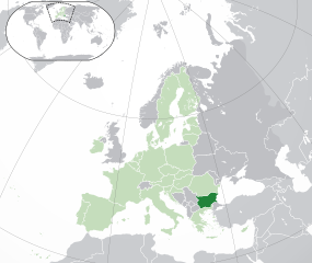 Bulg&aacute;ria elhelyezked&eacute;se Eur&oacute;p&aacute;ban