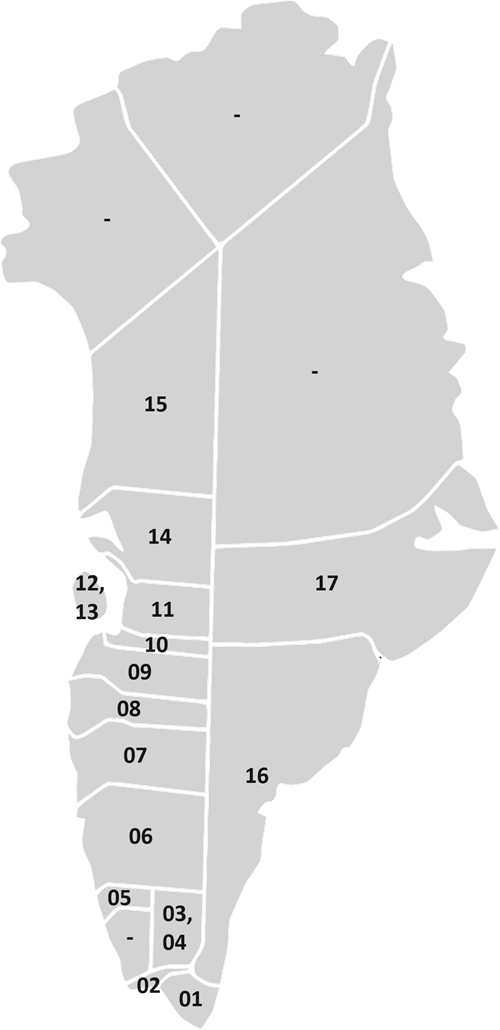 Az 1968-as területkódok térképen Az 1968-as területkódok térképen