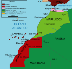 A Spanyol Nyugat-Afrika elhelyezkedése