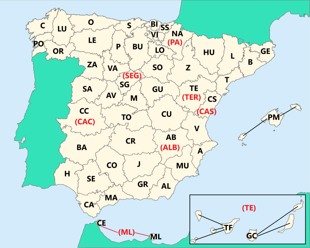 Az 1907-es területkódok térképen Az 1907-es területkódok térképen