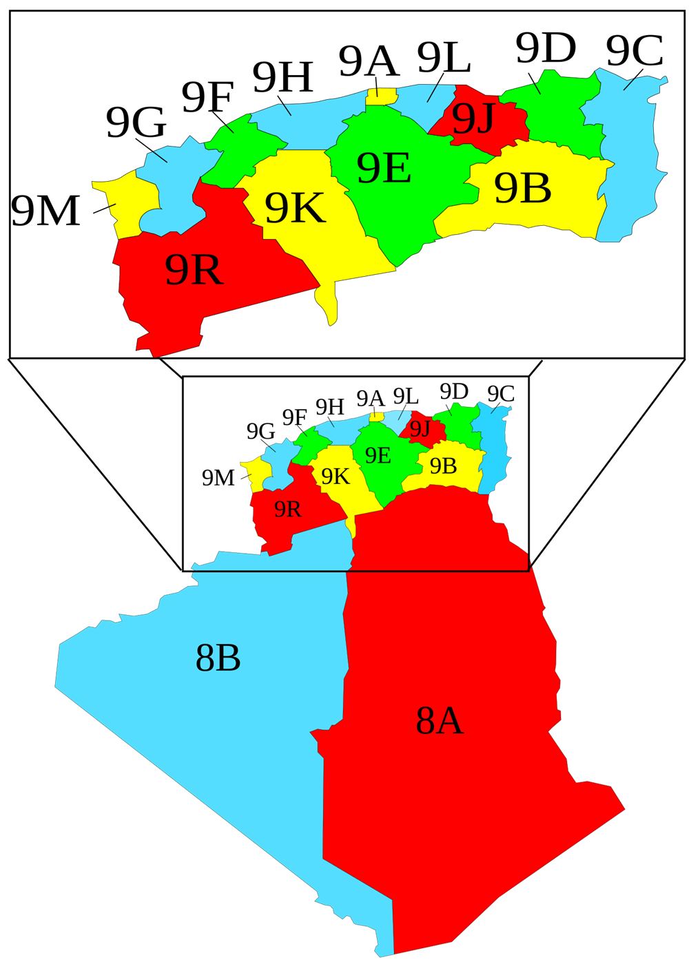 Az 1958-as alg&eacute;riai ter&uuml;letk&oacute;dok t&eacute;rk&eacute;pen