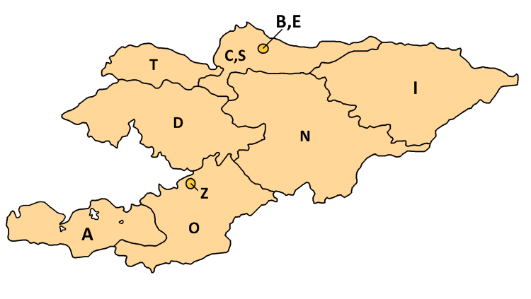 1994-es területkódok a térképen 1994-es területkódok a térképen