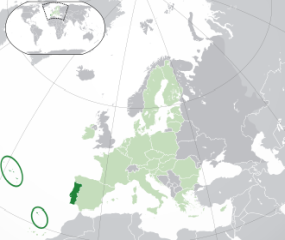 Portug&aacute;lia elhelyezked&eacute;se