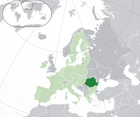 Rom&aacute;nia elhelyezked&eacute;se Eur&oacute;p&aacute;ban
