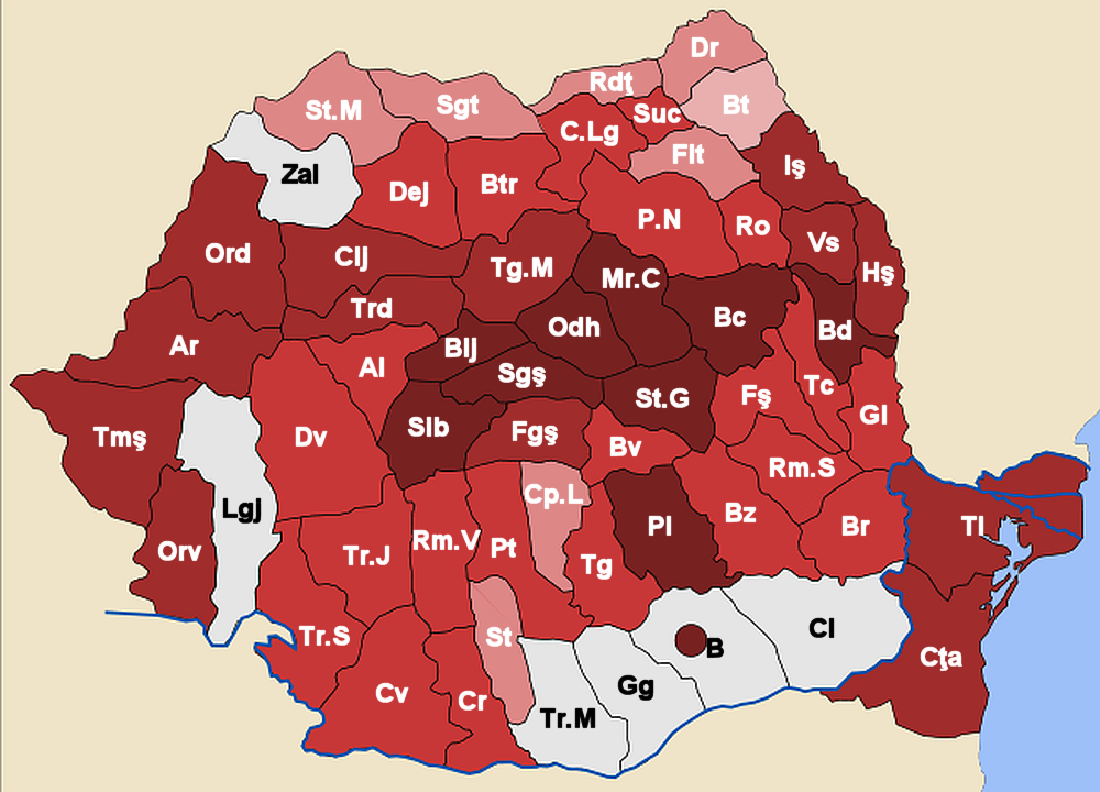 Román területkódok a térképen 1947-től 1950-ig Román területkódok a térképen 1947-től 1950-ig