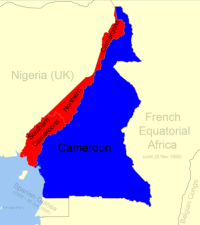 Brit Kamerun elhelyezked&eacute;se (v&ouml;r&ouml;ssel jel&ouml;lve)