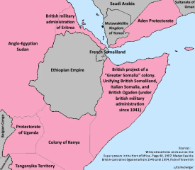 A britek &aacute;ltal megsz&aacute;llt Eti&oacute;pia t&eacute;rk&eacute;pe