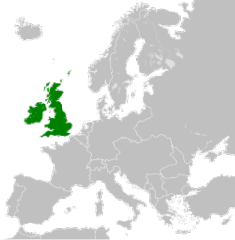 Nagy-Britannia &eacute;s &Iacute;rorsz&aacute;g Egyes&uuml;lt Kir&aacute;lys&aacute;g&aacute;nak elhelyezked&eacute;se