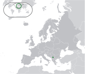 Koszov&oacute; elhelyezked&eacute;se Eur&oacute;p&aacute;ban