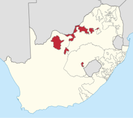 Bophuthatswana elhelyezked&eacute;se